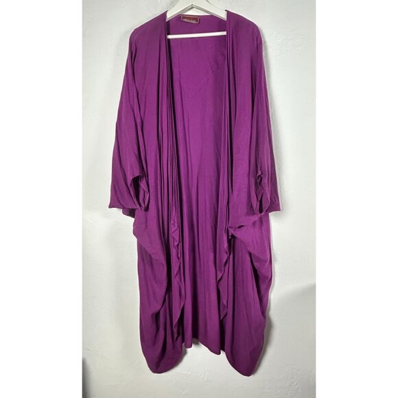 Tienda Ho Purple Drape Kimono Duster Cardigan Sweater Hand Woven In Morocco - Picture 1 of 6